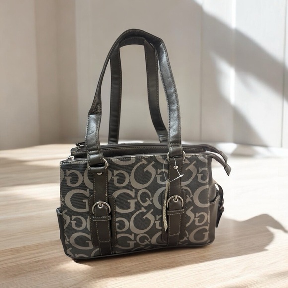 Gray Shoulder Bag with Monogram Pattern - Picture 1 of 4